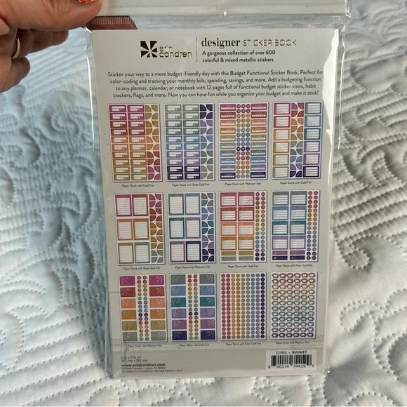New Erin Condren designer Budget sticker book 5x7.75” with 624 stickers. - Picture 5 of 11
